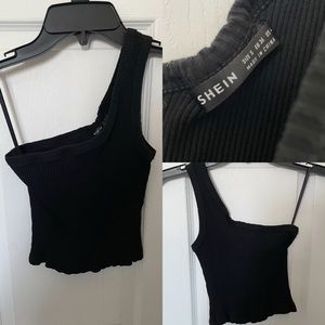 Black off the shoulder top